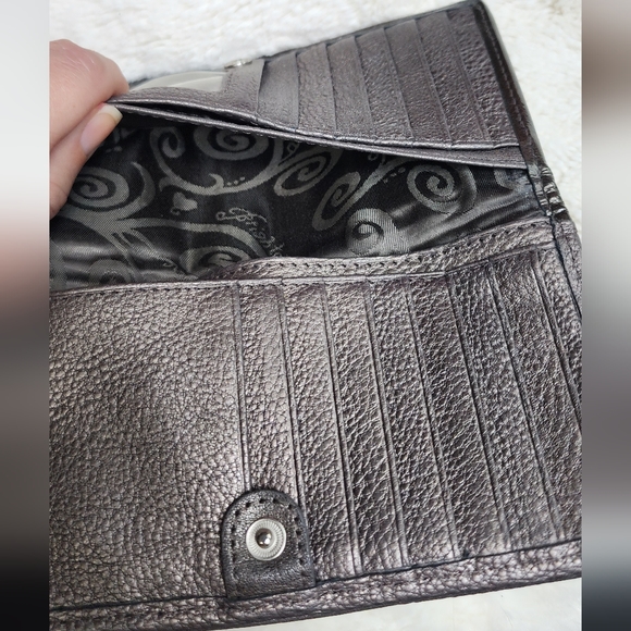 Brighton Metallic Studded Wallet EUC some corner rubbing - Picture 5 of 16